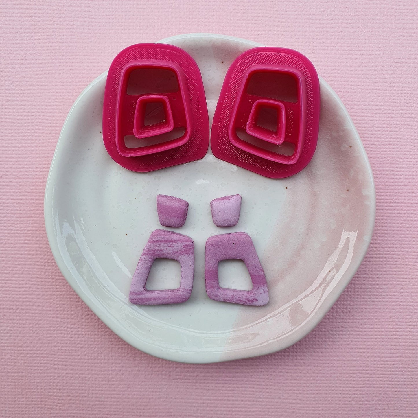 2 pcs set Earrings Polymer clay 3D cutters Jewelry shape cutter