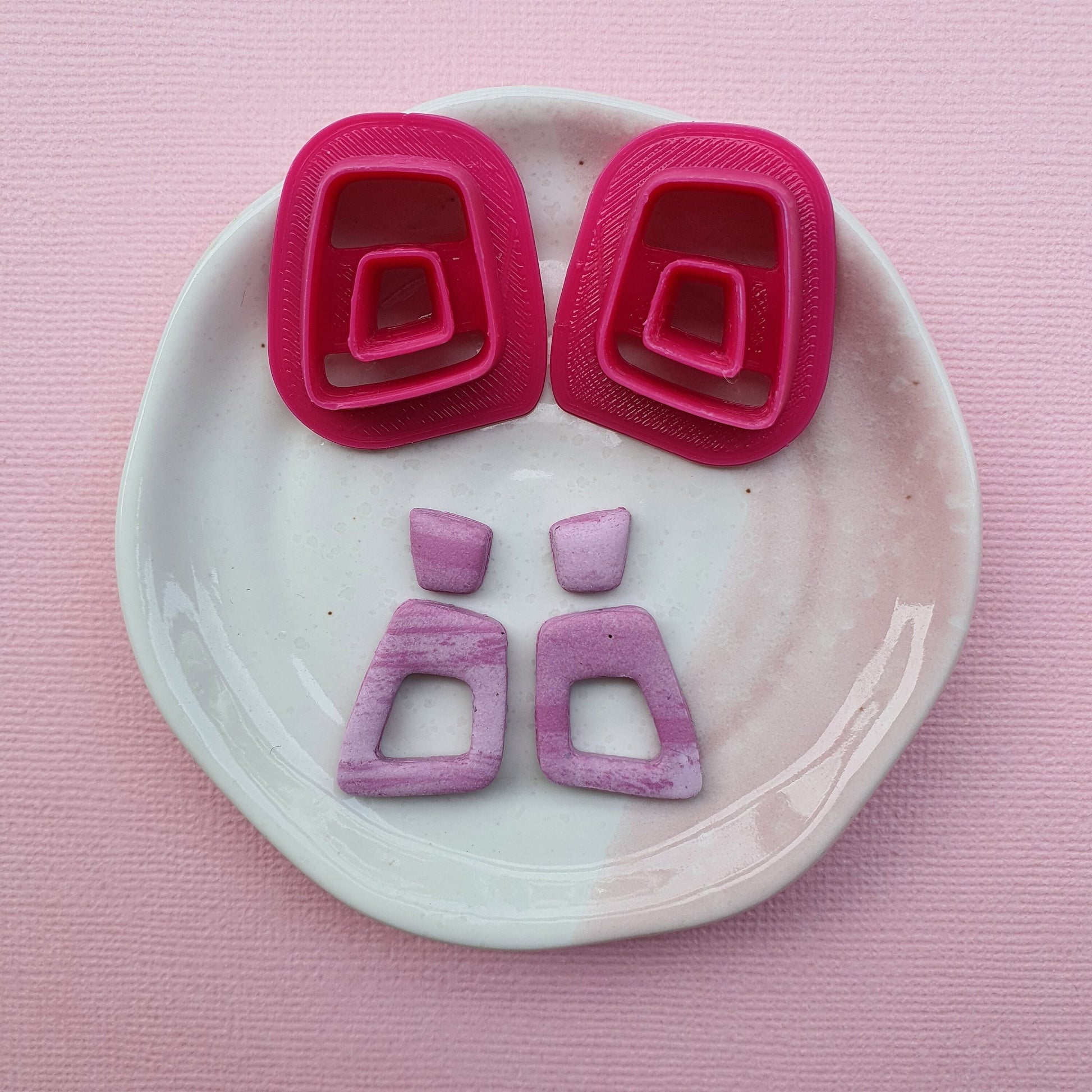 2 pcs set Earrings Polymer clay 3D cutters Jewelry shape cutter