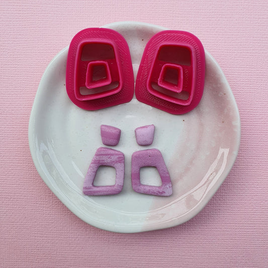 2 pcs set Earrings Polymer clay 3D cutters Jewelry shape cutter
