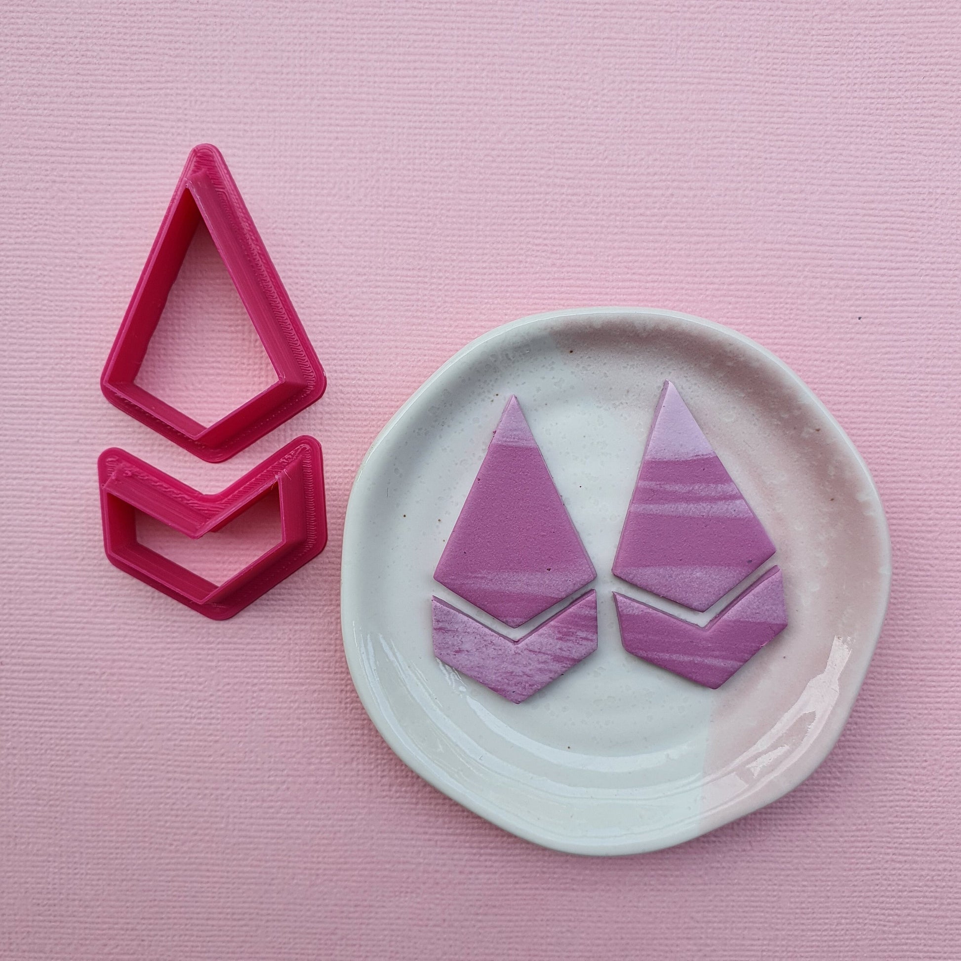 2 pcs set Clay cutters Jewelry Earrings Geometry shape cutter