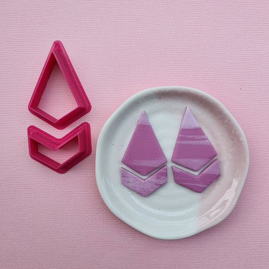 2 pcs set Clay cutters Jewelry Earrings Geometry shape cutter
