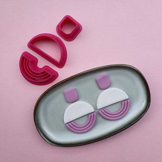 3 pcs set Clay cutters Jewelry Earrings Geometry shape cutter