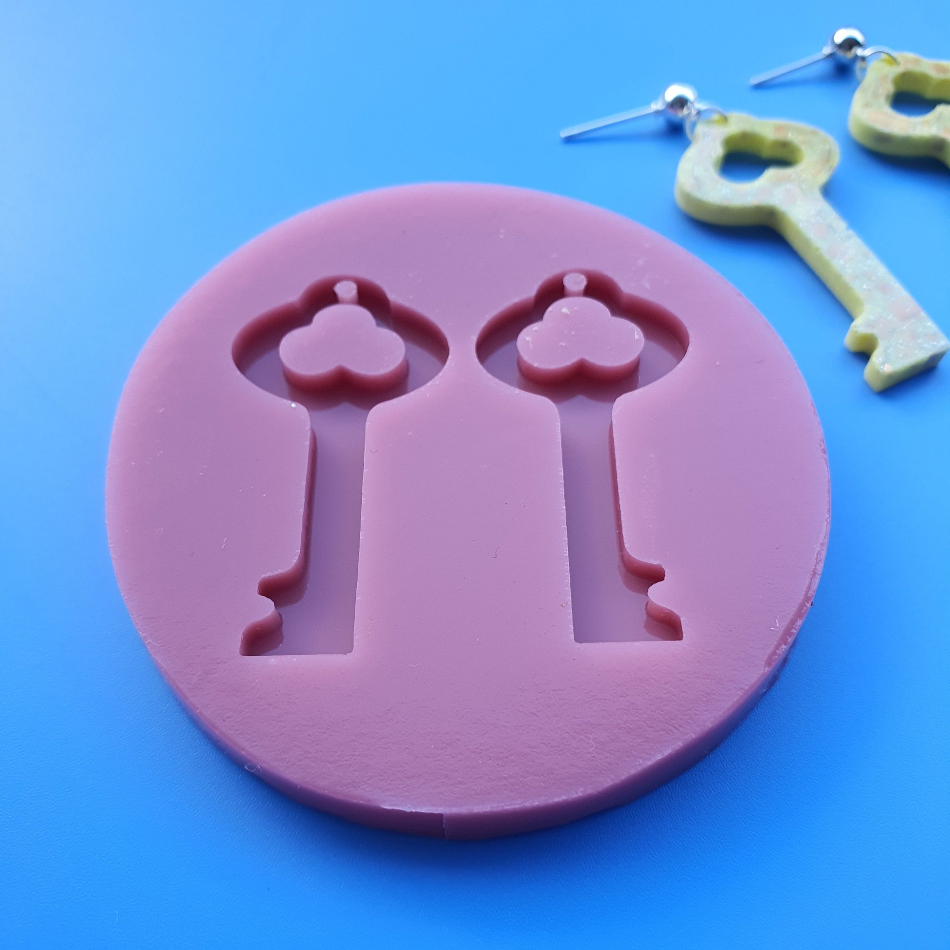 Silicone earrings mold "Key"Clear resin jewelry mold