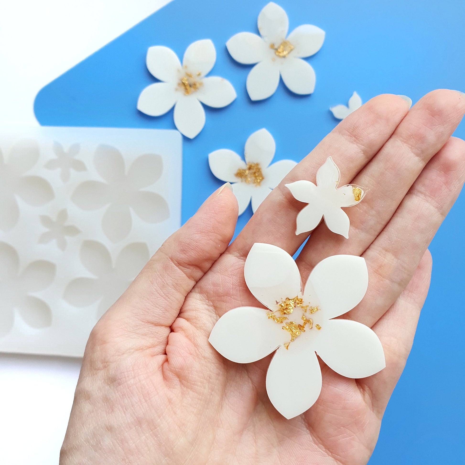 Silicone earrings mold Jewelry resin mold "Flowers"