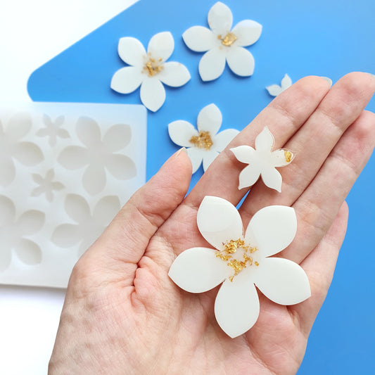Silicone earrings mold Jewelry resin mold "Flowers"