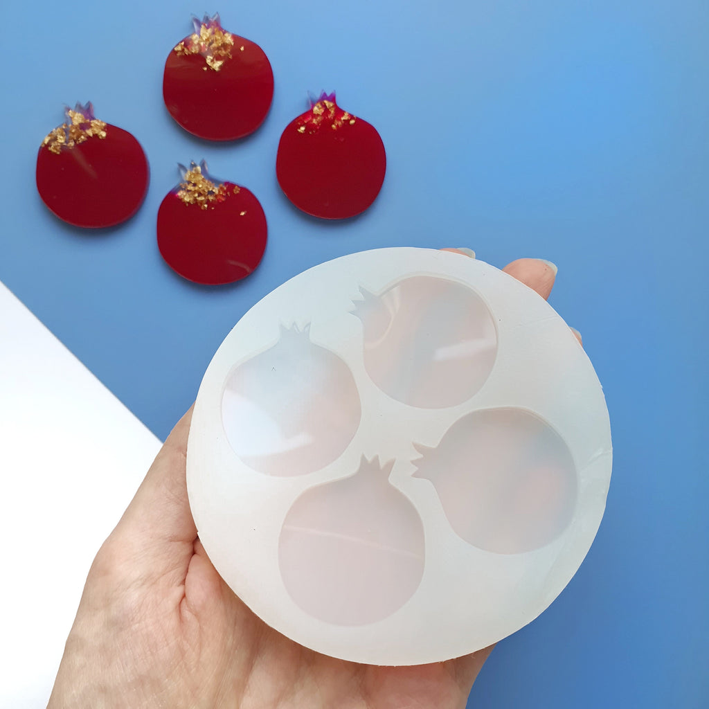 Silicone earrings mold Jewelry resin mold "Pomegranate"
