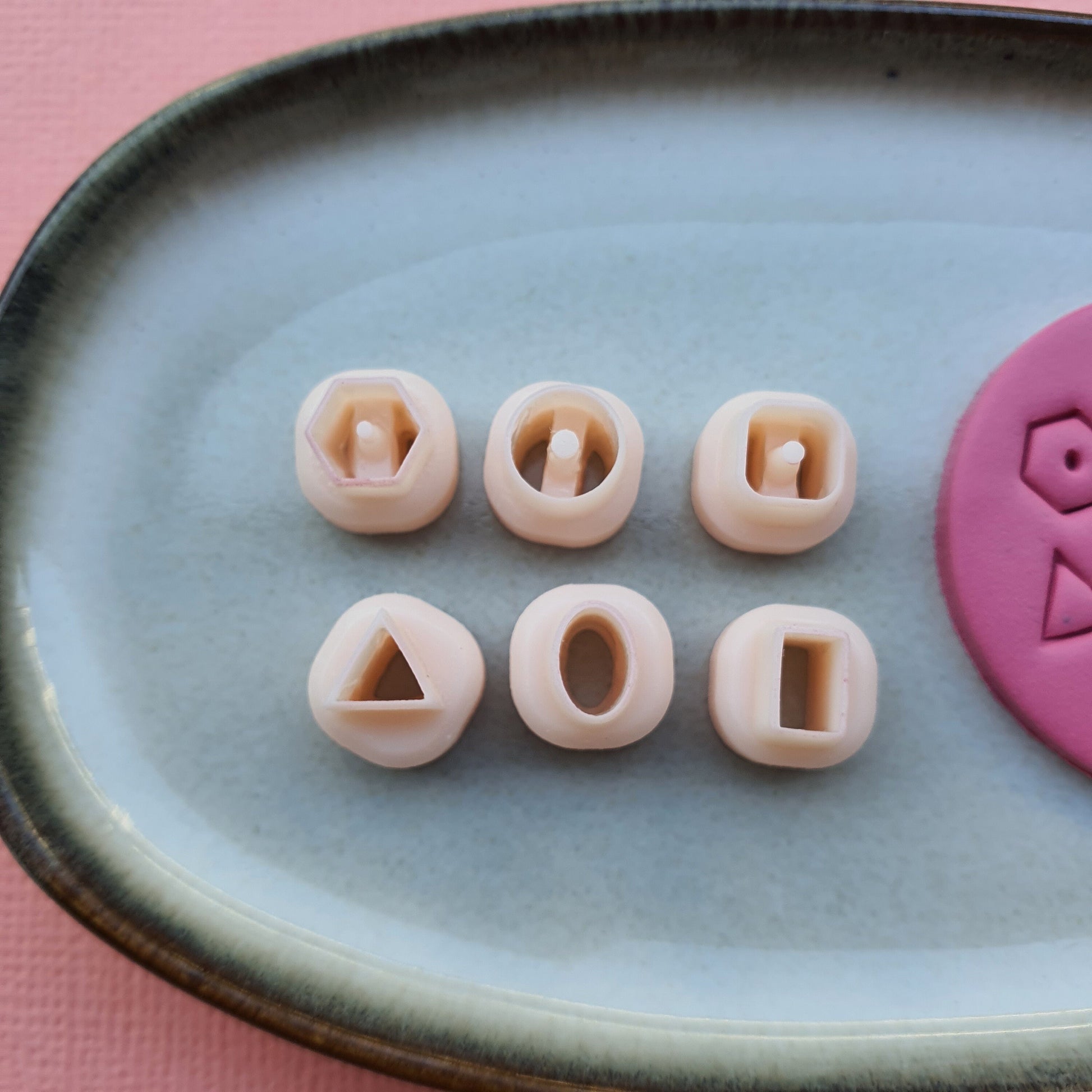 6 pcs set Polymer clay micro cutters 3D print jewelry cutters "Geometry" Earrings clay molds