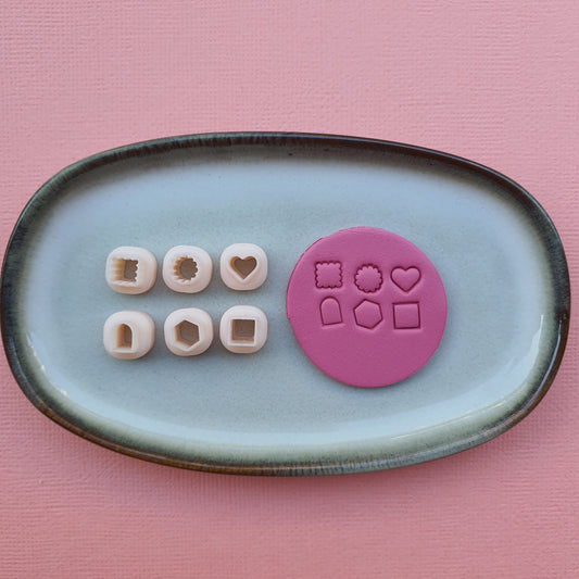 6 pcs set Polymer clay micro cutters 3D print jewelry cutters "Geometry" Earrings clay molds