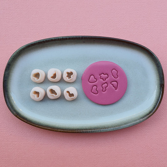 6 pcs set Polymer clay micro cutters 3D print jewelry cutters "Abstract shapes" Earrings clay molds