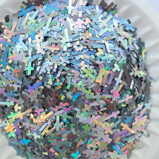 Chunky glitter "Holographic cross" for Resin Epoxy crafts, for nail design