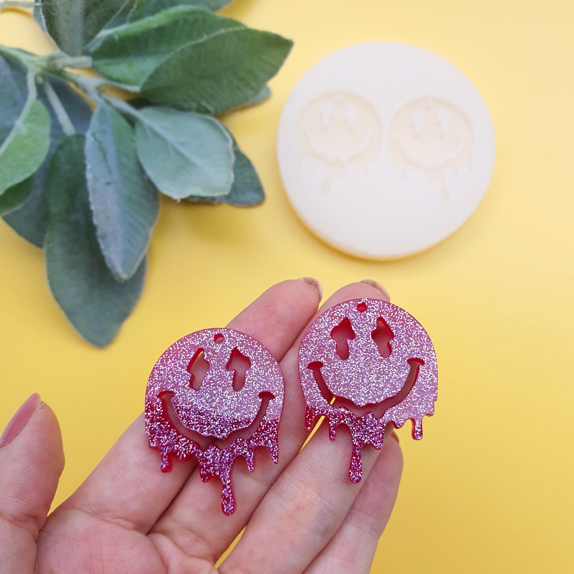 Halloween Smyle Ghost Silicone earrings mold for resin and epoxy