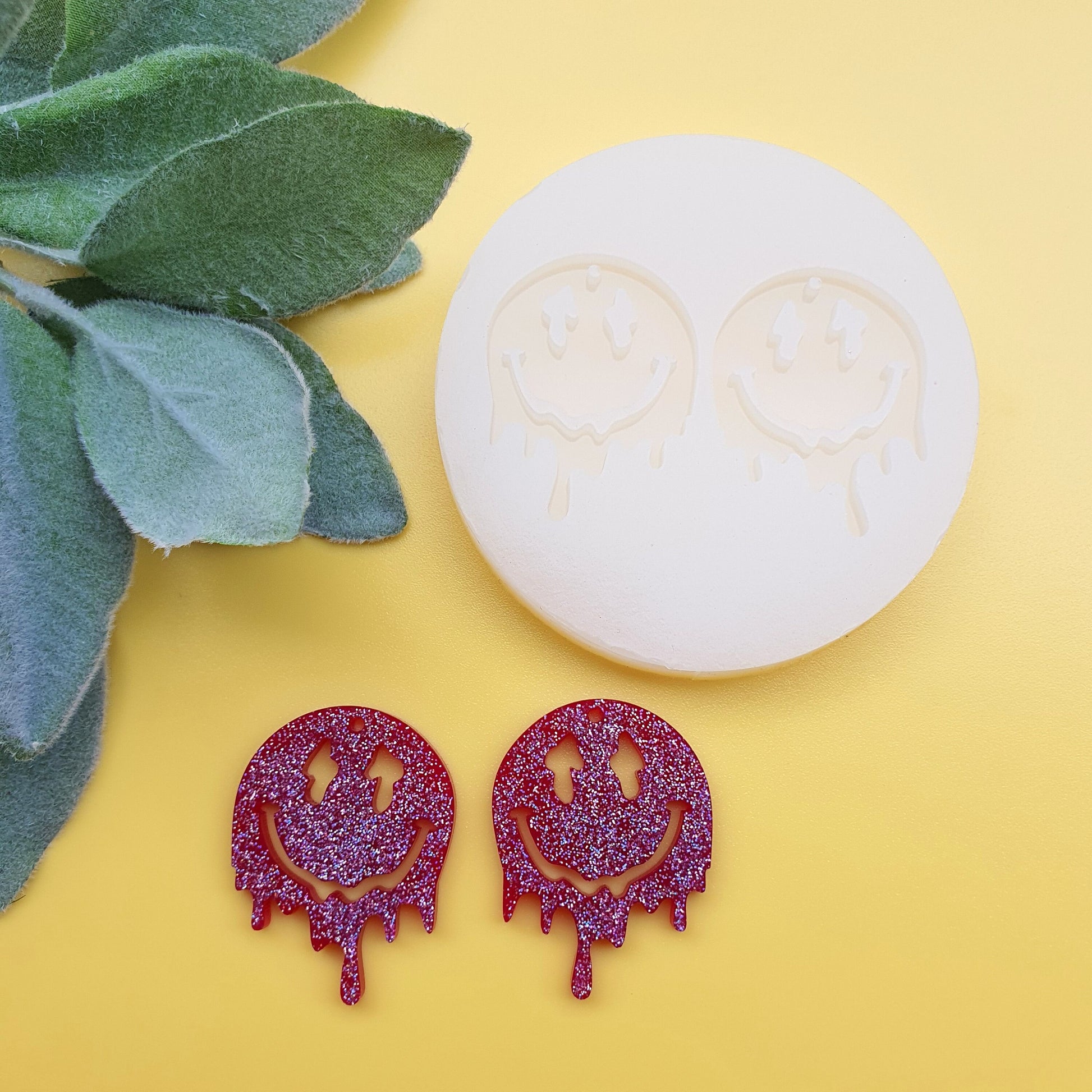 Halloween Smyle Ghost Silicone earrings mold for resin and epoxy