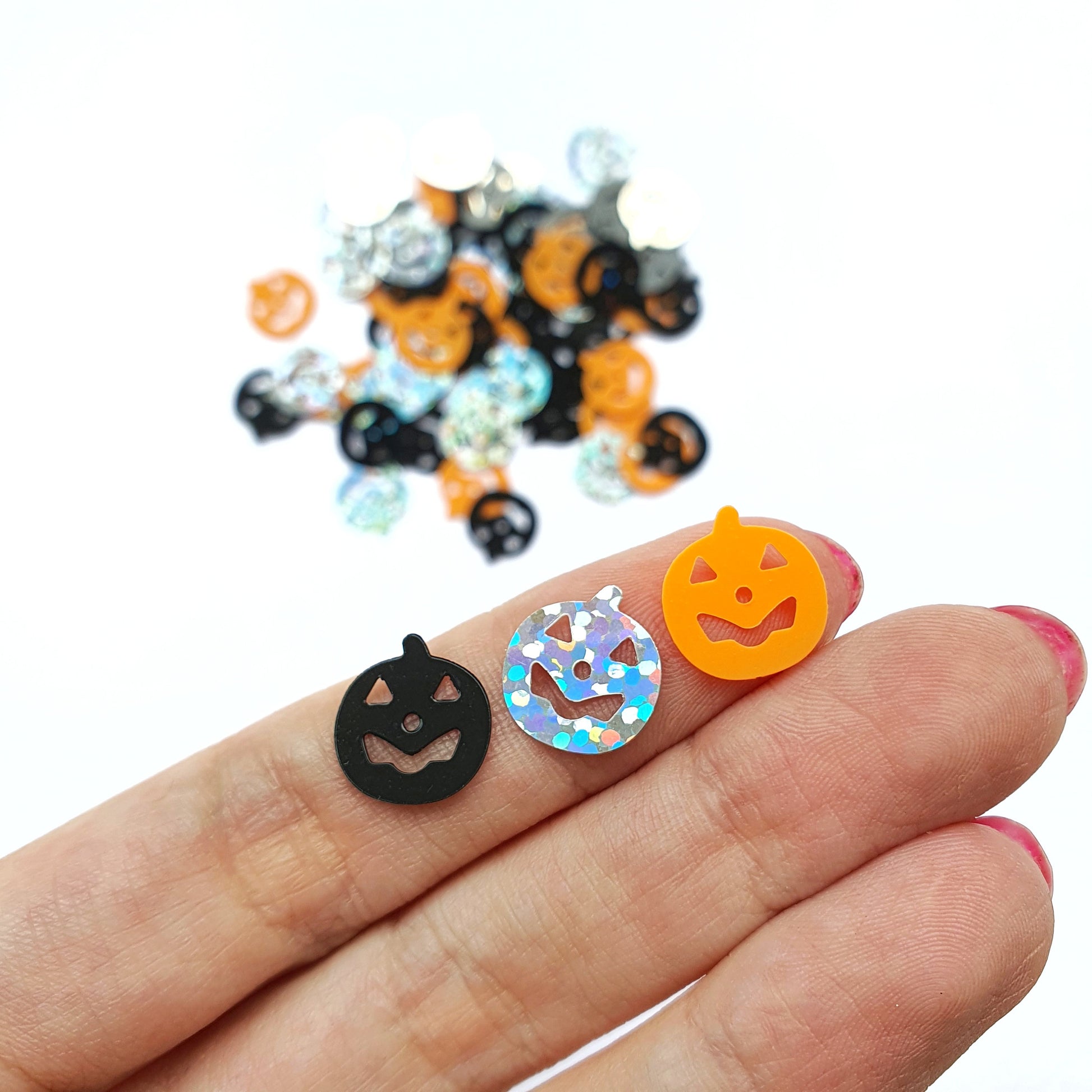 50 pcs Halloween Pumpkin Sequins for Resin Epoxy crafts