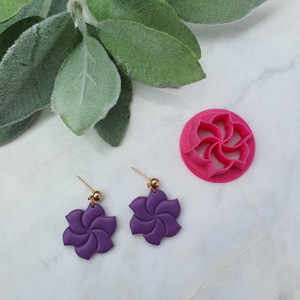 Earrings Polymer clay 3D cutters Jewelry mold "Flower"