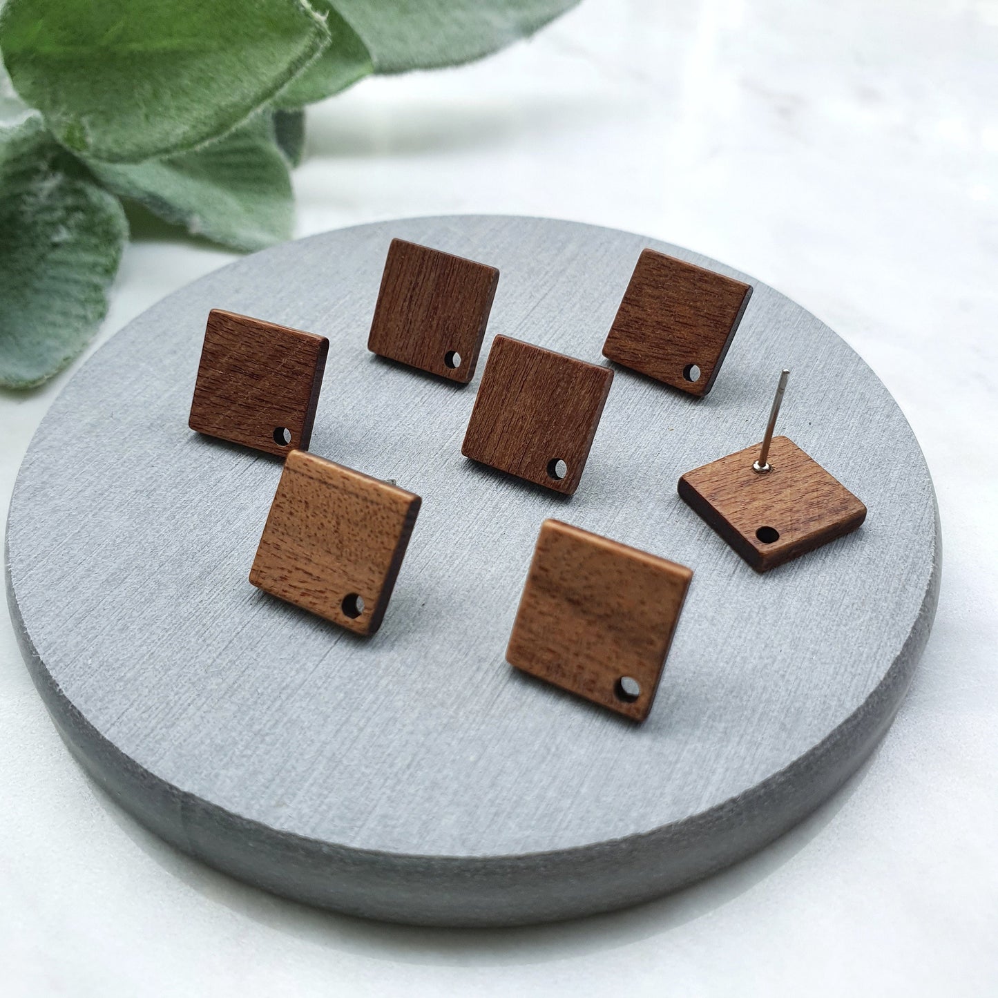Wood Earring stud components Geometric studs Earrings findings DIY jewelry