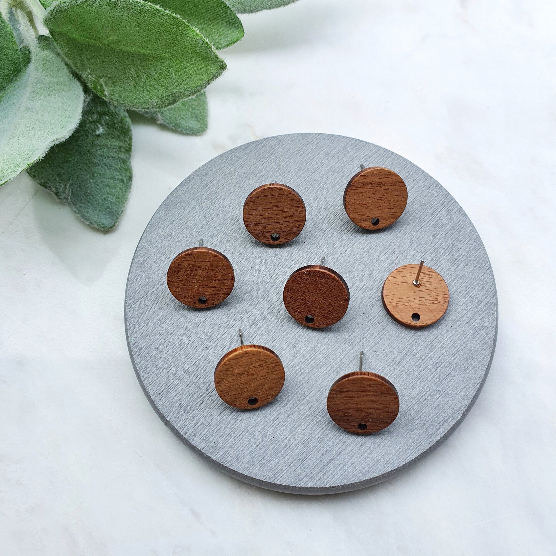 Wood Earring stud components Geometric studs Earrings findings DIY jewelry