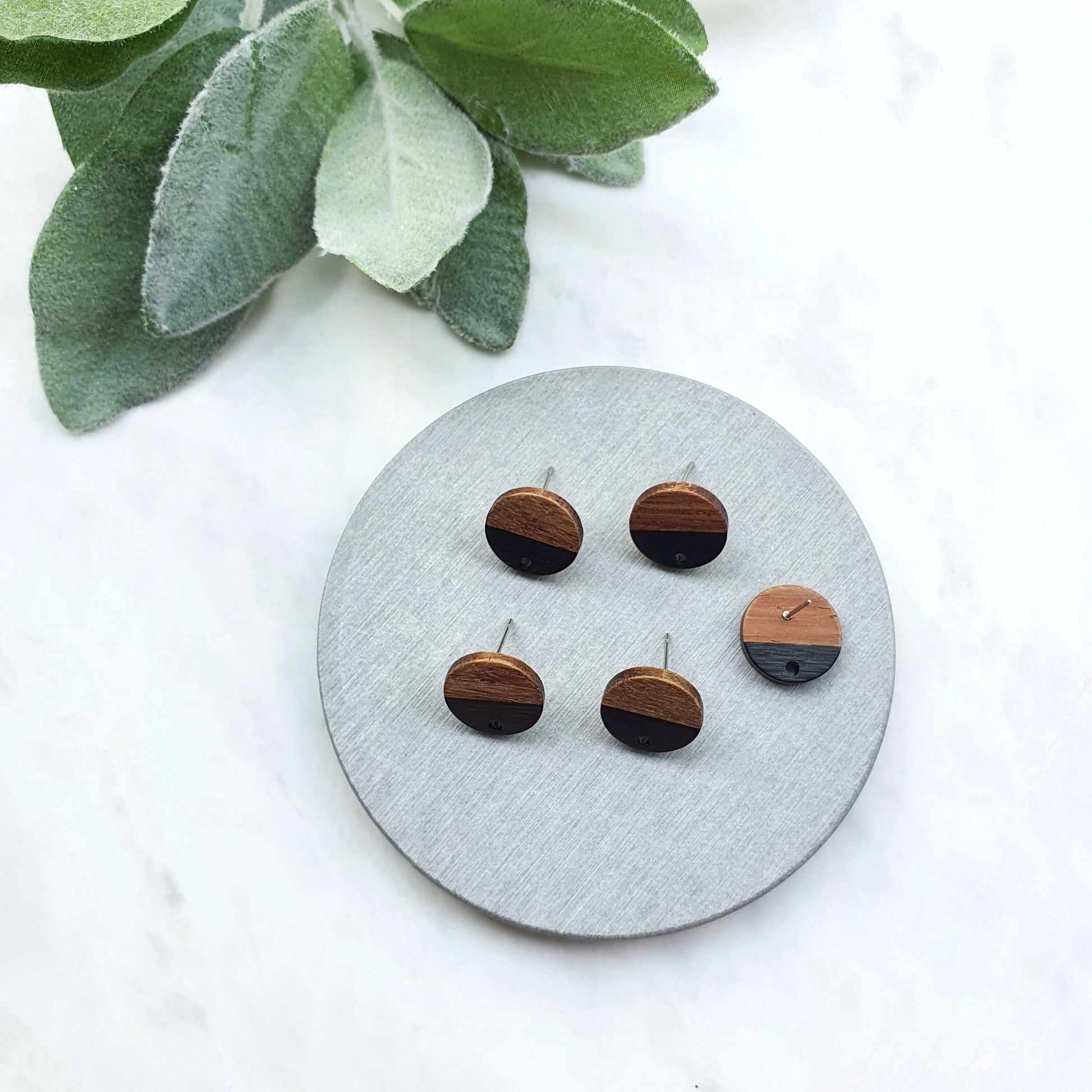 Wood Resin Earring stud components Earrings findings DIY jewelry