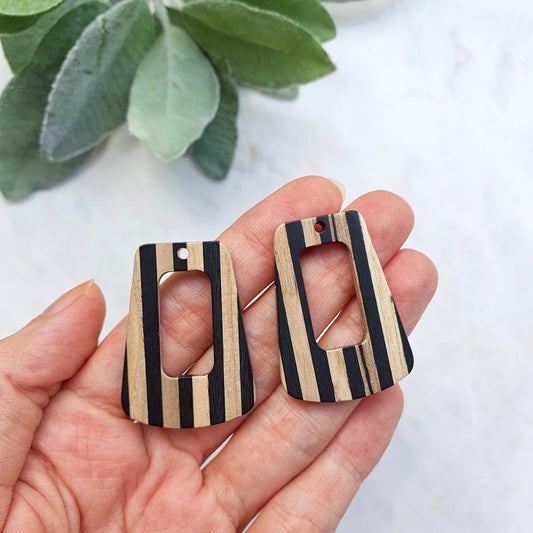 Wood Resin Charm Pendant Earrings components Earrings findings DIY jewelry connectors