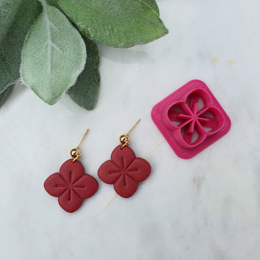 Earrings Polymer clay 3D cutters Jewelry mold "Flower"
