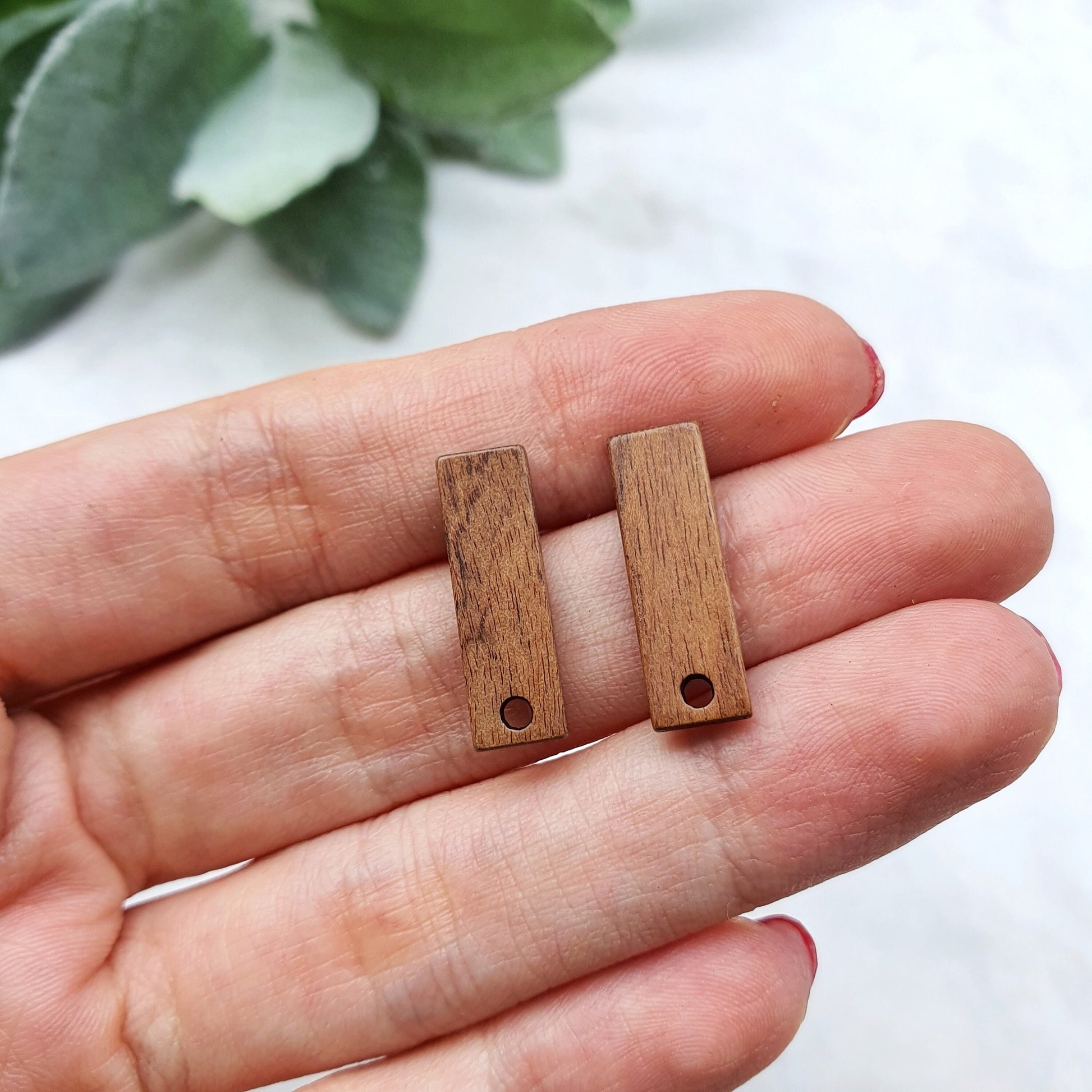 Wood Earring stud components Geometric studs Earrings findings DIY jewelry
