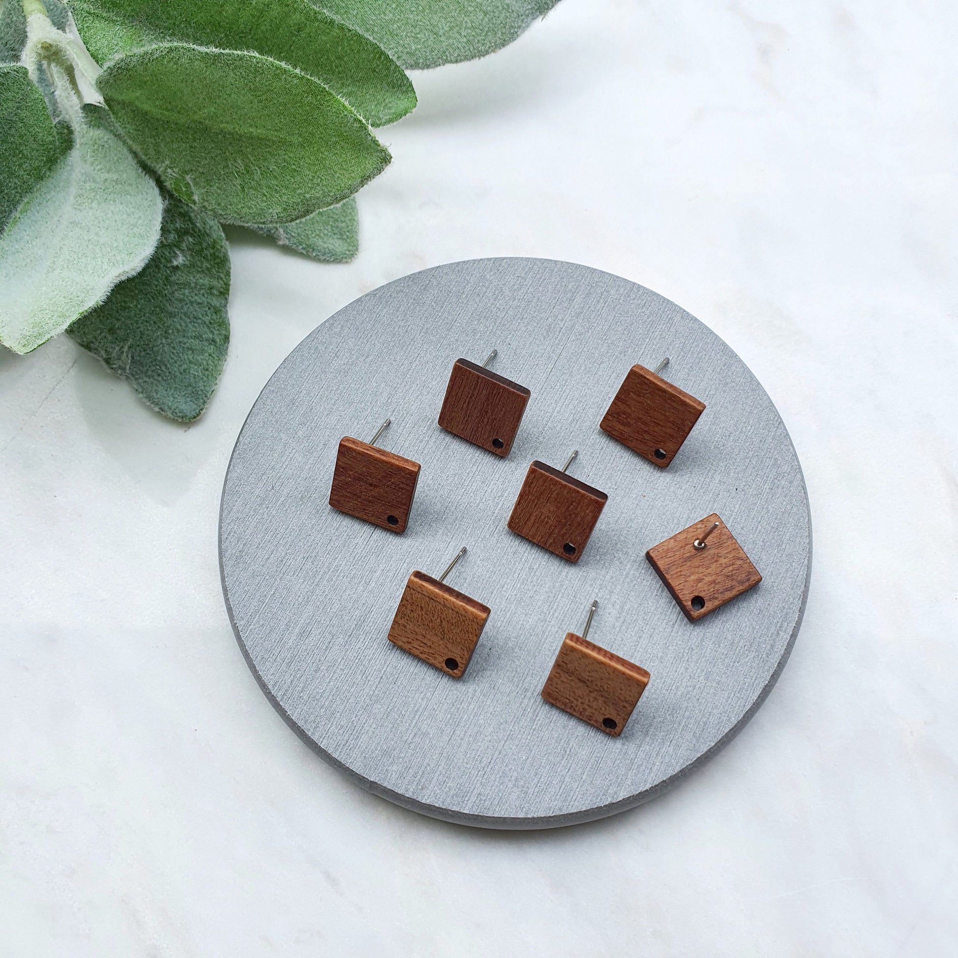 Wood Earring stud components Geometric studs Earrings findings DIY jewelry
