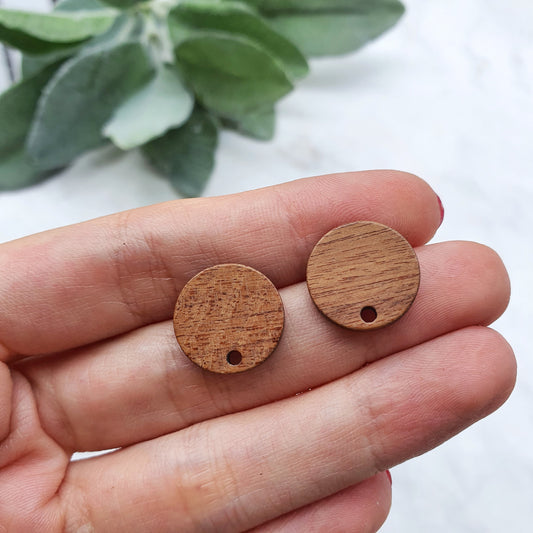 Wood Earring stud components Geometric studs Earrings findings DIY jewelry