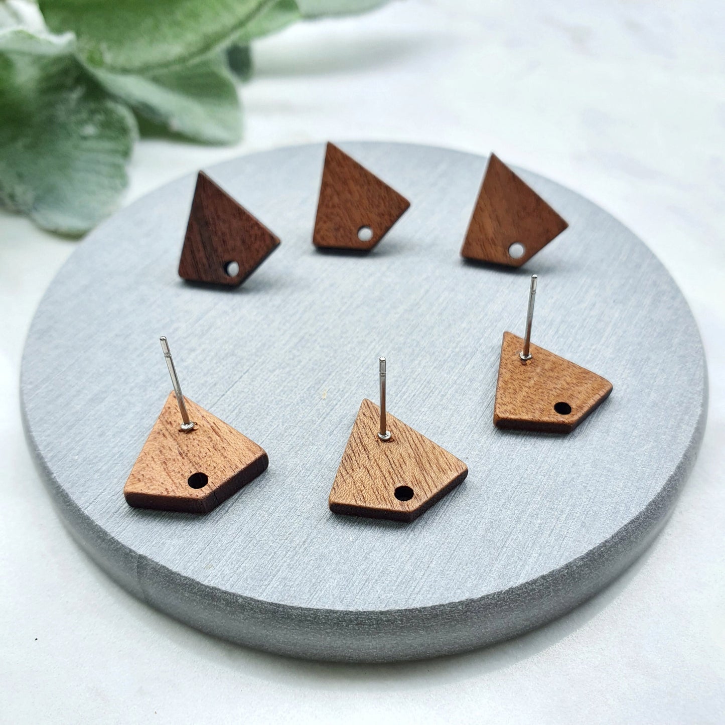 Wood Earring stud components Geometric studs Earrings findings DIY jewelry
