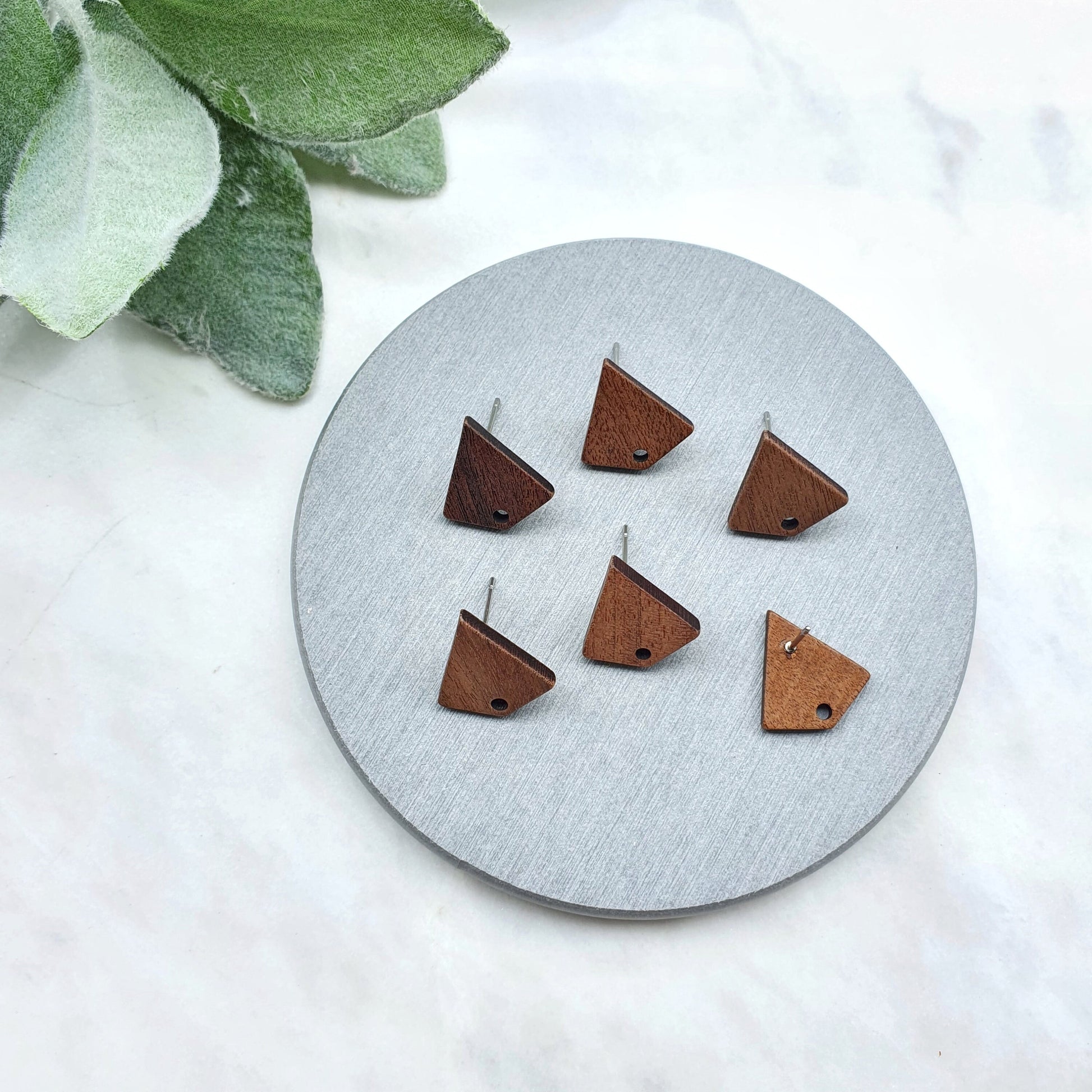 Wood Earring stud components Geometric studs Earrings findings DIY jewelry
