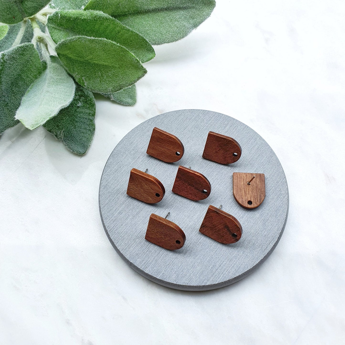 Wood Earring stud components Geometric studs Earrings findings DIY jewelry