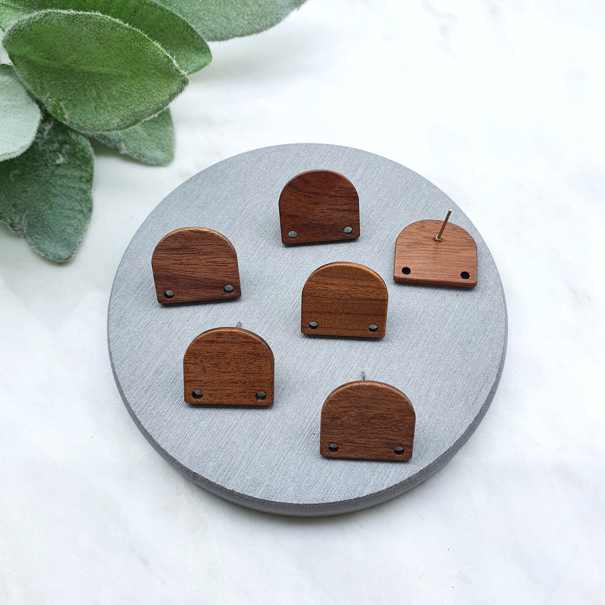 Wood Earring stud components Geometric studs Earrings findings DIY jewelry