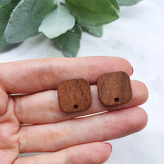 Wood Earring stud components Geometric studs Earrings findings DIY jewelry