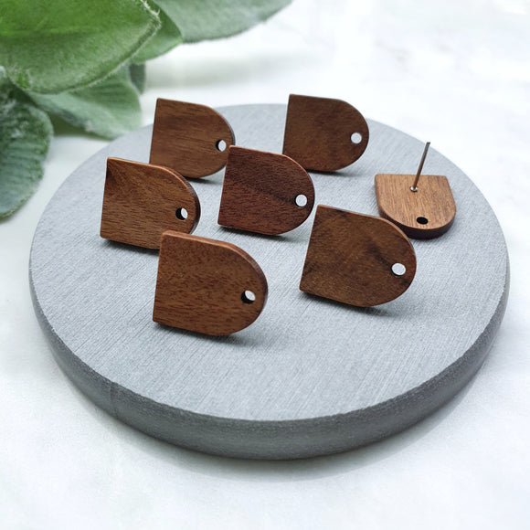 Wood Earring stud components Geometric studs Earrings findings DIY jewelry