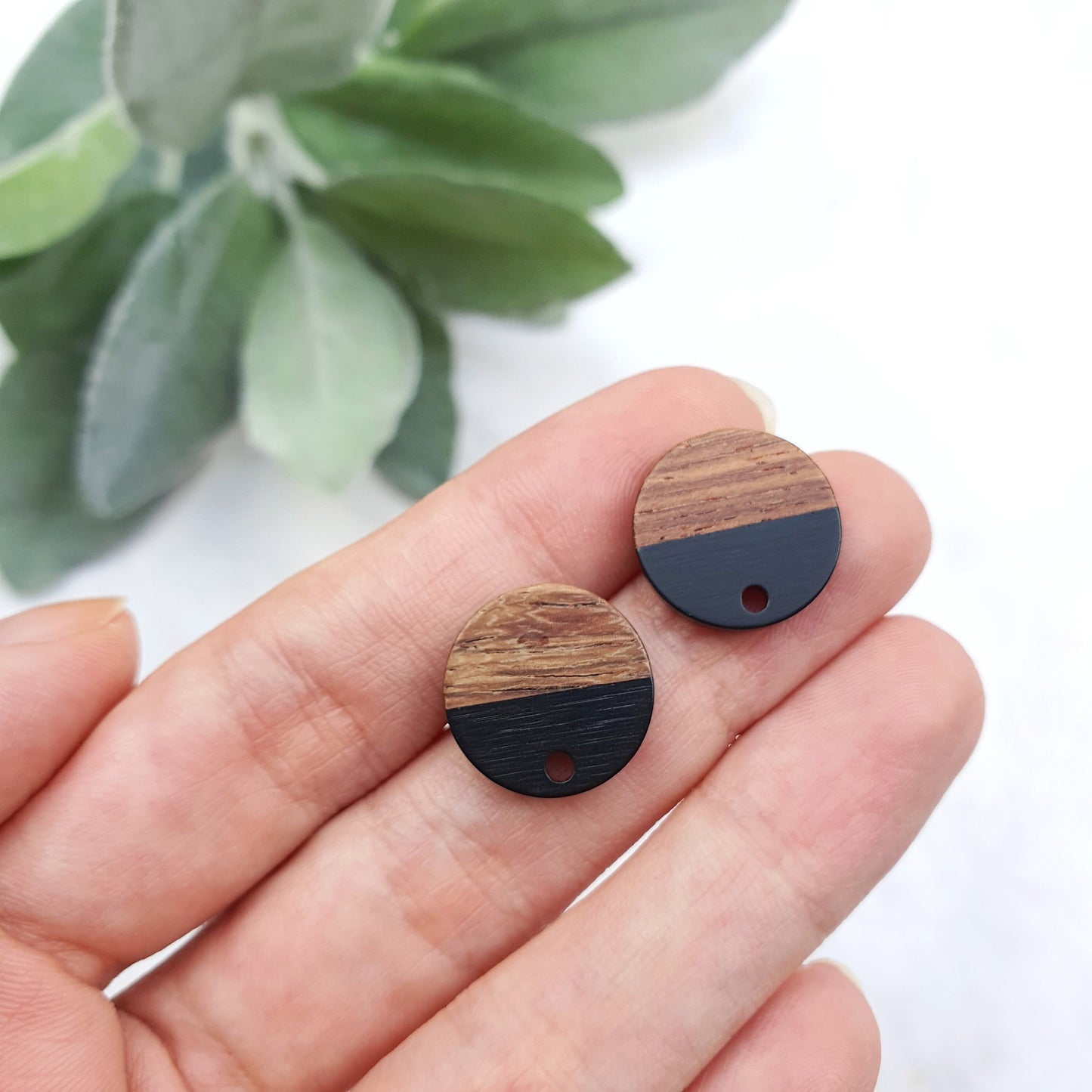 Wood Resin Earring stud components Earrings findings DIY jewelry