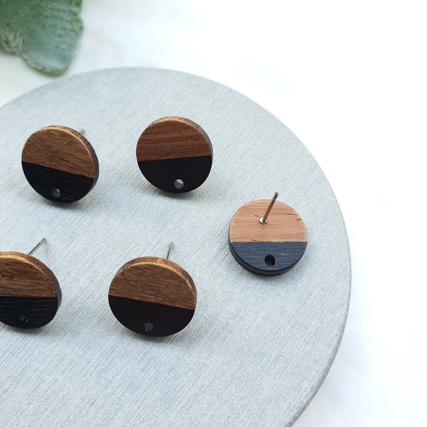 Wood Resin Earring stud components Earrings findings DIY jewelry