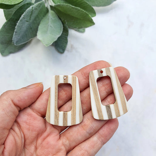 Wood Resin Charm Pendant Earrings components Earrings findings DIY jewelry connectors