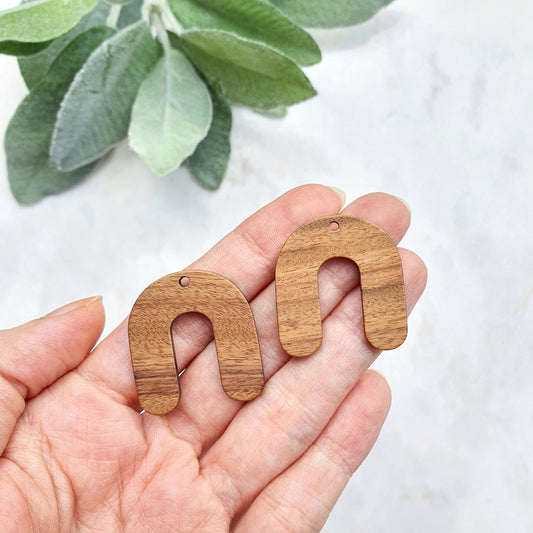 Wood Charm Pendant Earrings components Earrings findings DIY jewelry connectors