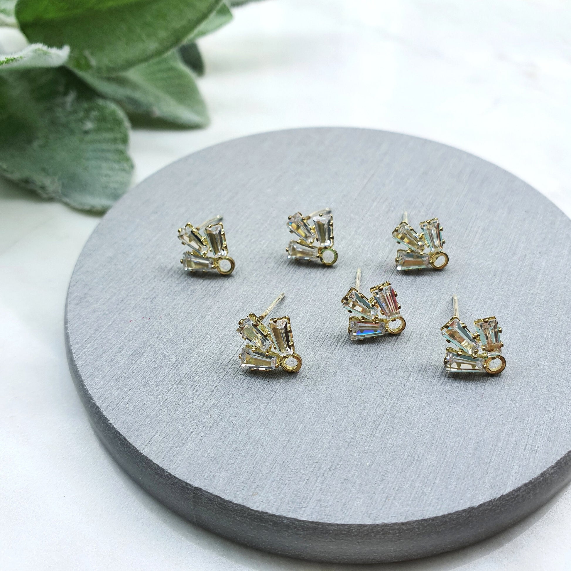 Zircon Earrings stud components Earrings findings DIY jewelry