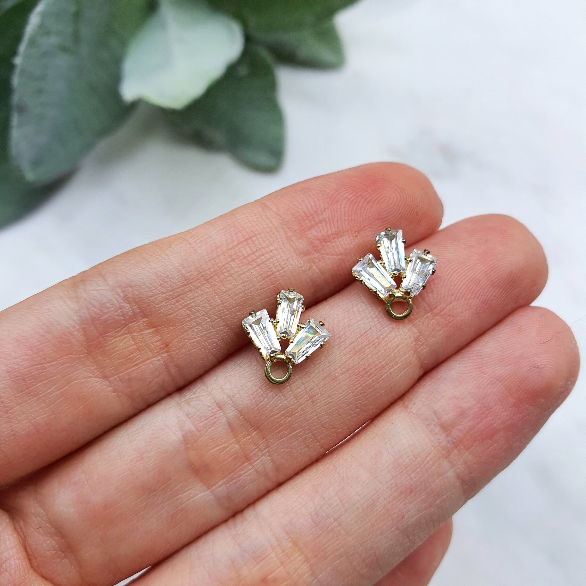Zircon Earrings stud components Earrings findings DIY jewelry
