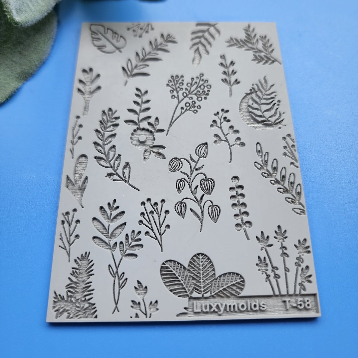 Polymer clay Texture tile Texture mat Clay stamp Polymer clay texture stencils Clay supplies Clay tool "Flowers, Botanic" T-58