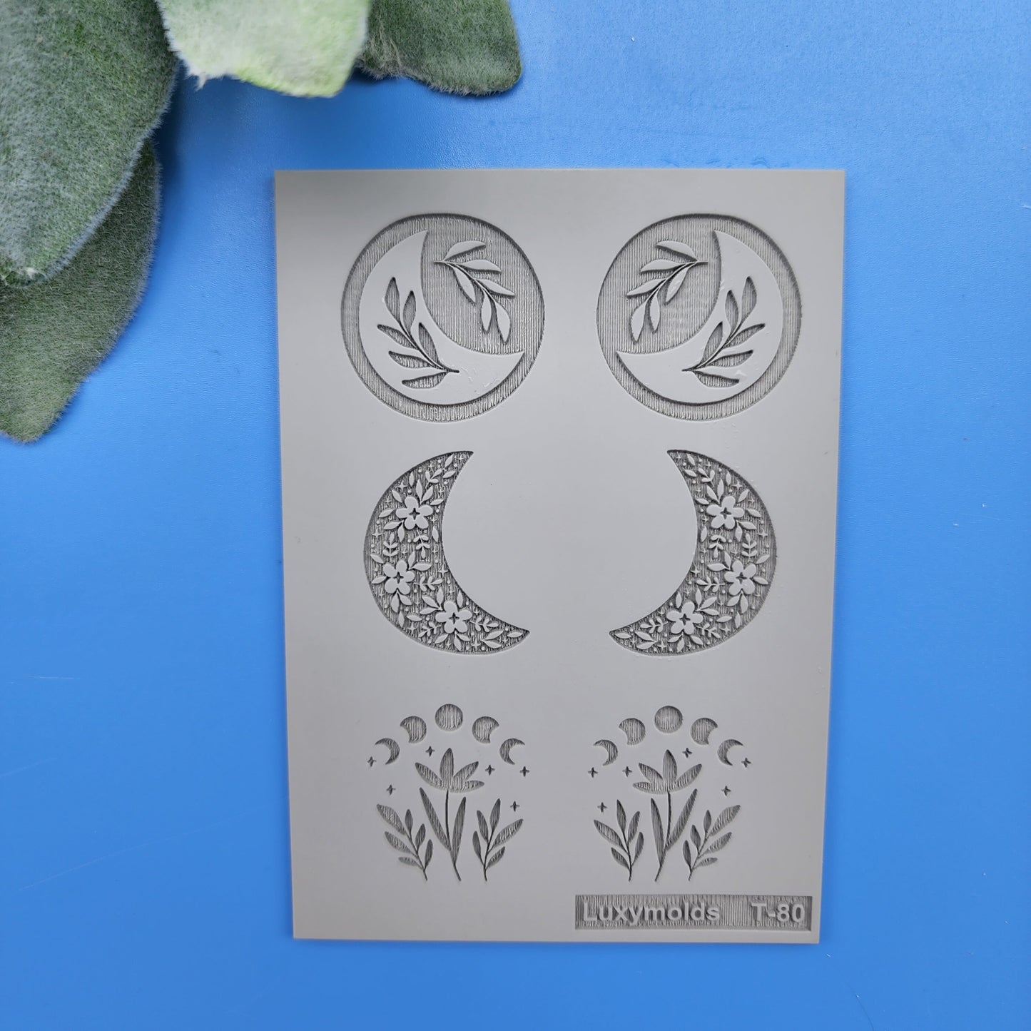 Polymer clay Texture tile Texture mat Clay stamp Polymer clay texture stencils "Moon Botanic" T-80