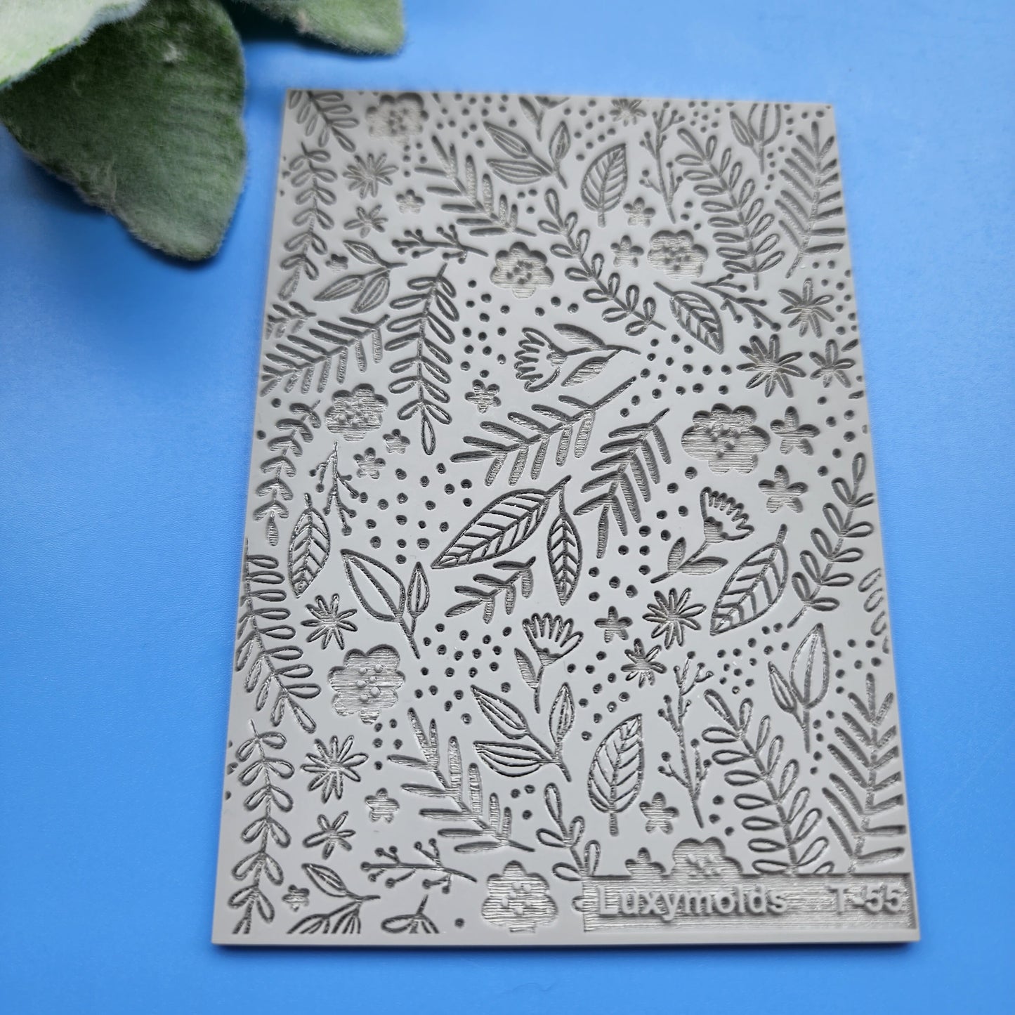 Polymer clay Texture tile Texture mat Clay stamp Polymer clay texture stencils "Botanic garden" T-55