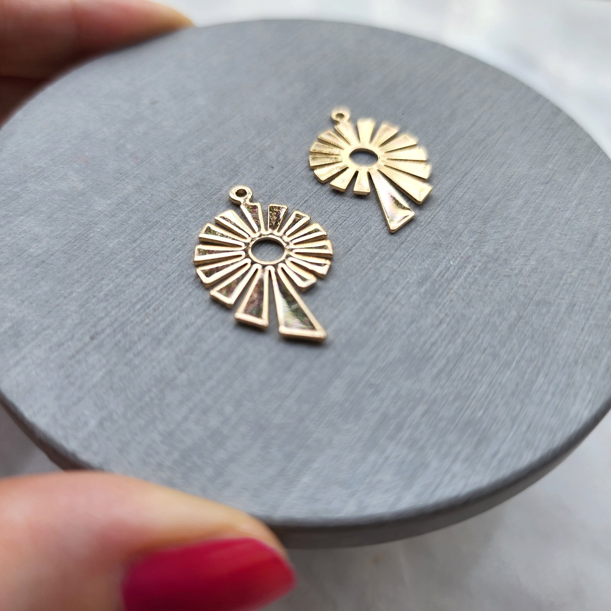 Gold plated charms Earrings components Earrings findings DIY jewelry