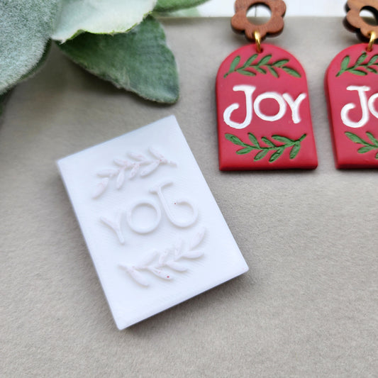 Christmas clay stamp "Joy" clay embossing Earrings Polymer clay 3D Geometry Jewelry shapes stamp