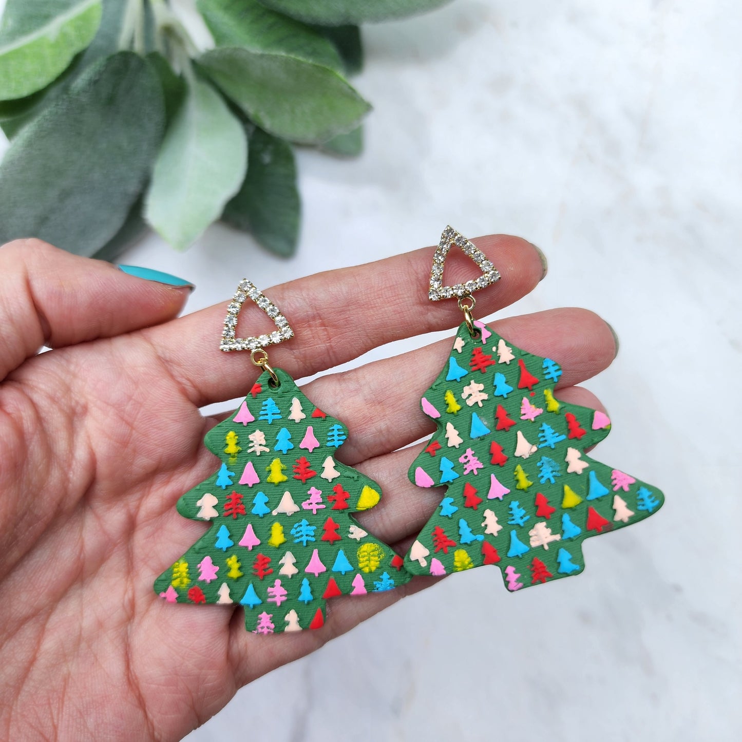 Polymer clay texture roller stamp "Christmas tree" 3D printed embossing texture tools