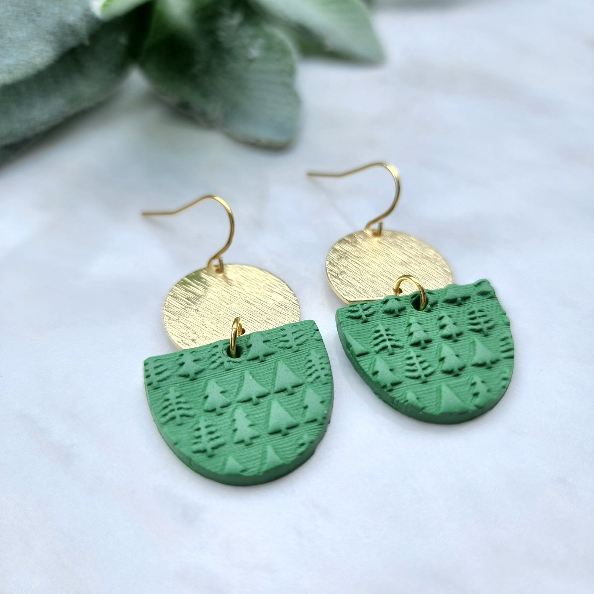 Polymer clay texture roller stamp "Christmas tree" 3D printed embossing texture tools