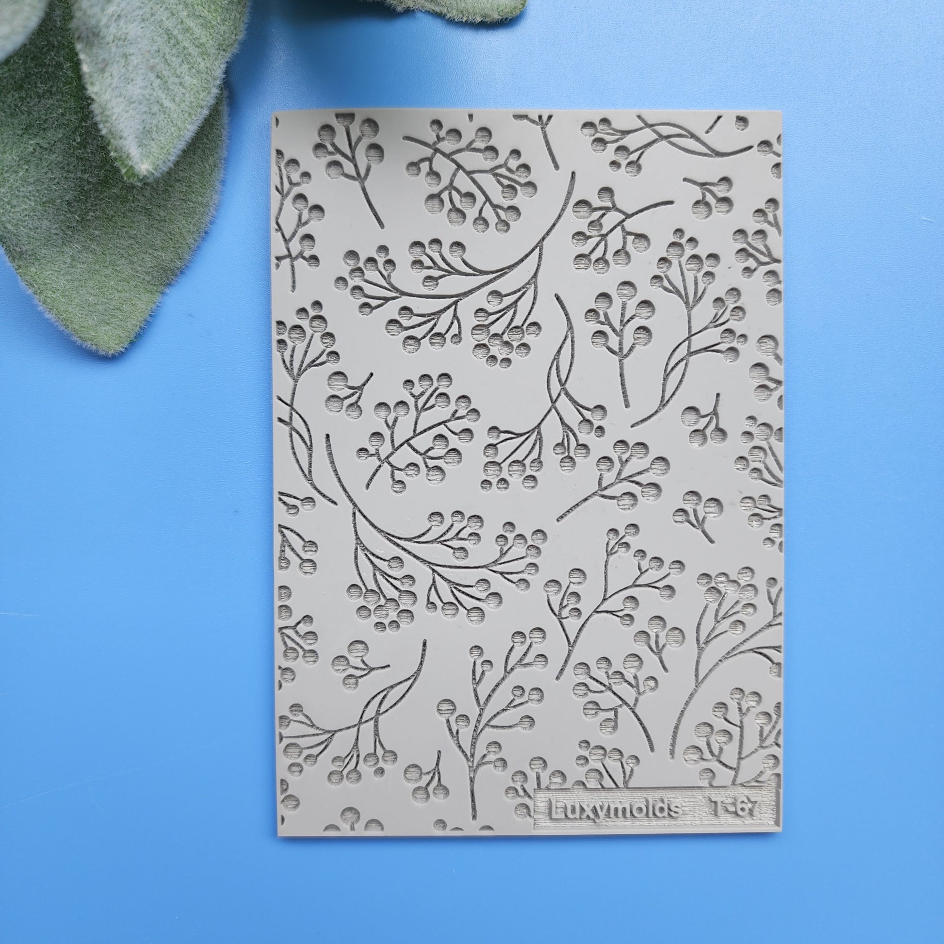 Polymer clay Texture tile Texture mat Clay stamp Polymer clay texture stencils "Berry" T-67