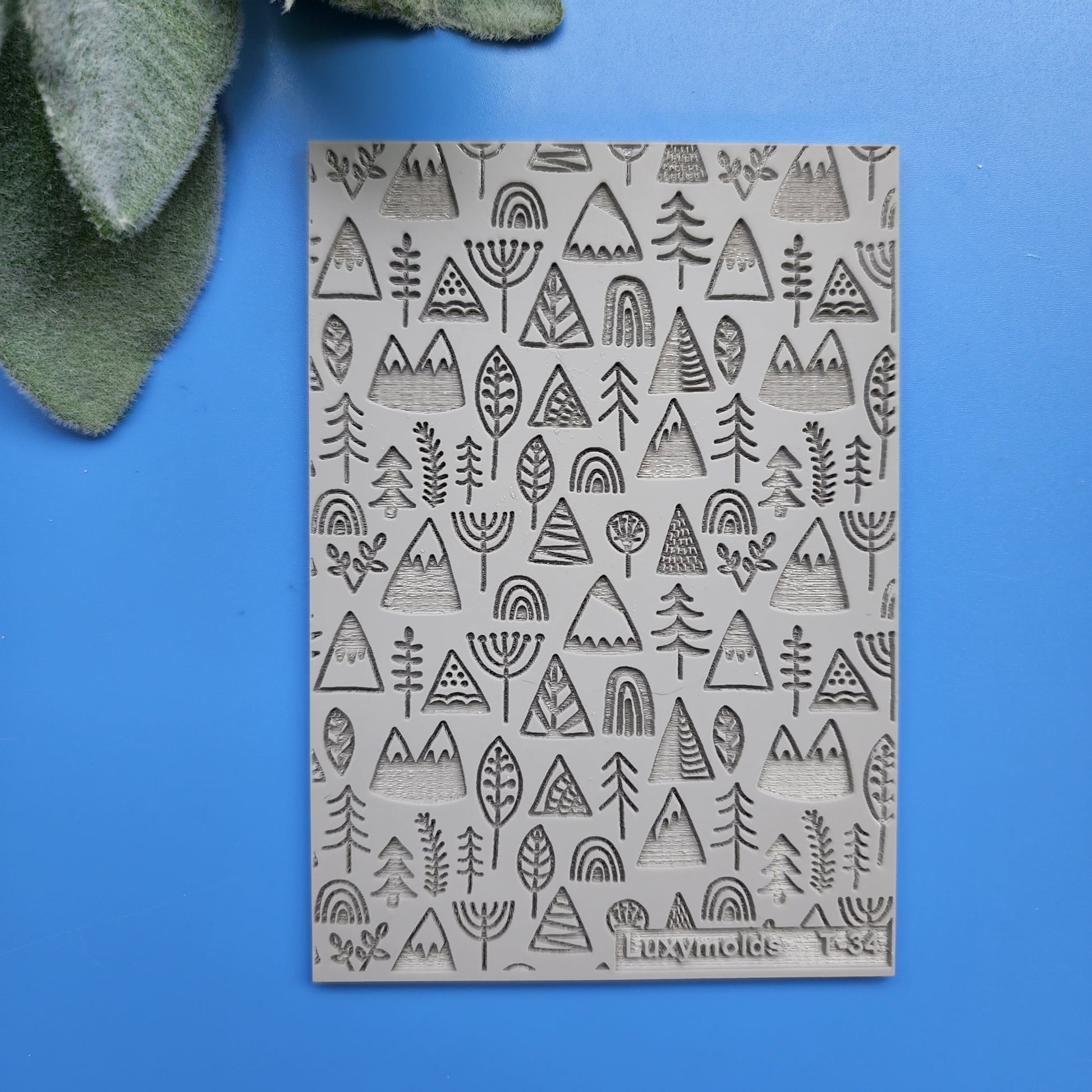 Polymer clay Texture tile Texture mat Clay stamp Polymer clay texture stencils "Nordic Christmas tree" T-34