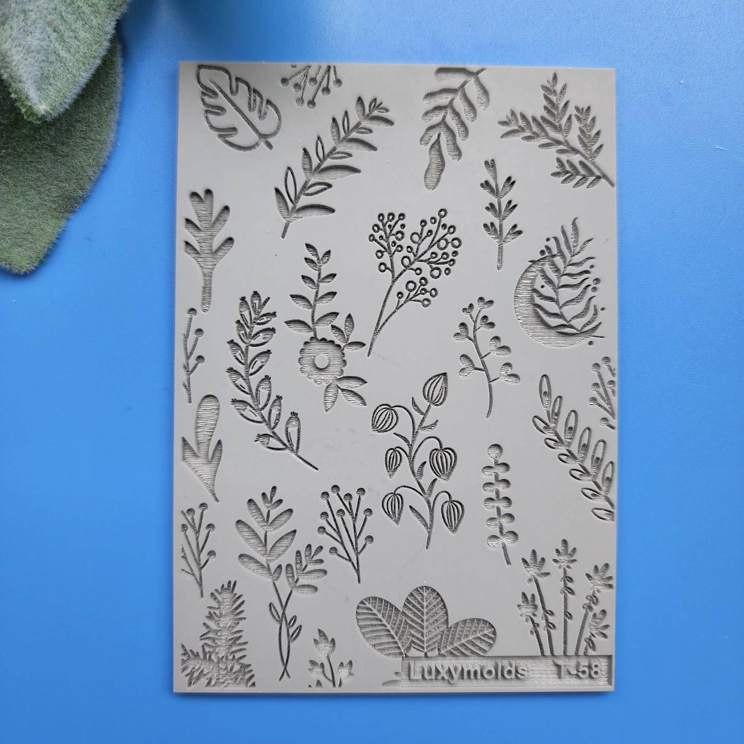 Polymer clay Texture tile Texture mat Clay stamp Polymer clay texture stencils Clay supplies Clay tool "Flowers, Botanic" T-58