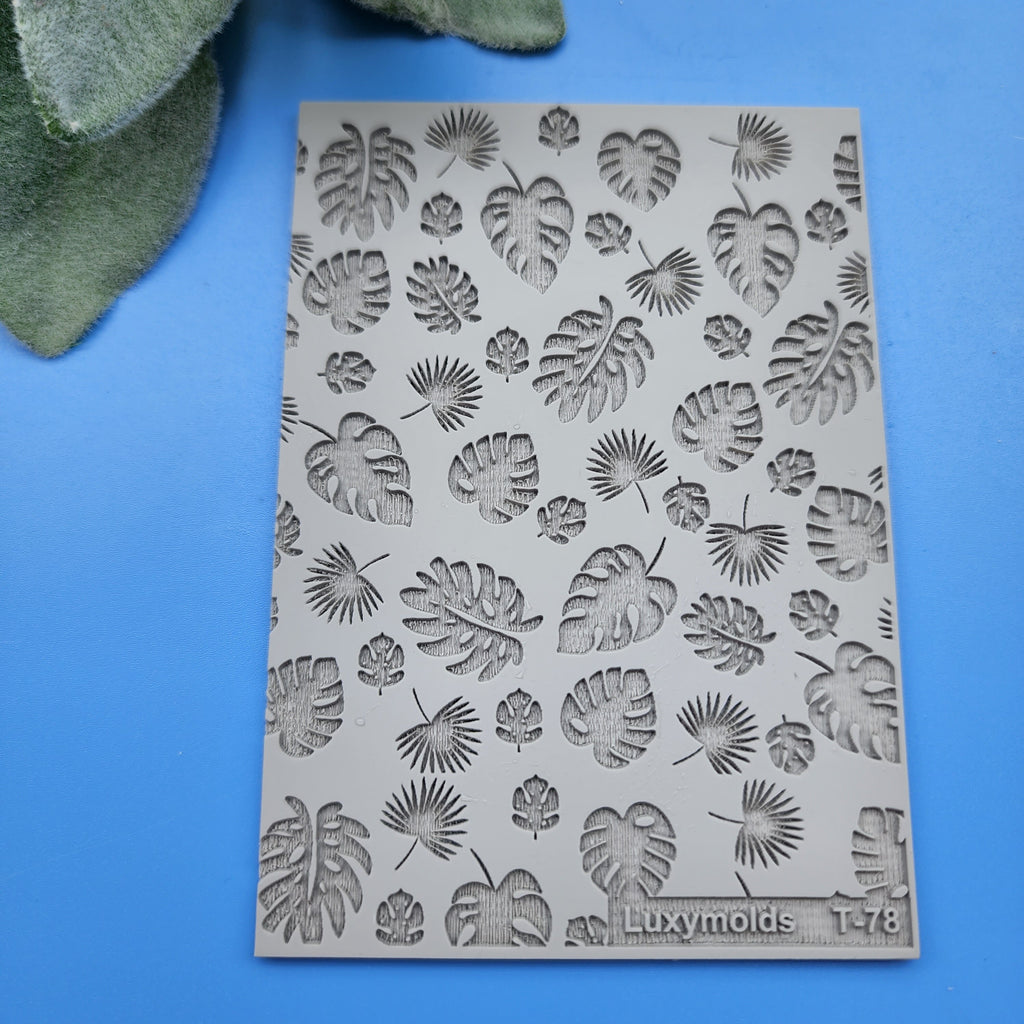 Polymer clay Texture tile Texture mat Clay stamp Polymer clay texture stencils "Tropic Plants" T-78