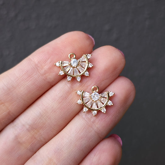 Zircon charms Gold plated Earrings components Earrings findings DIY jewelry